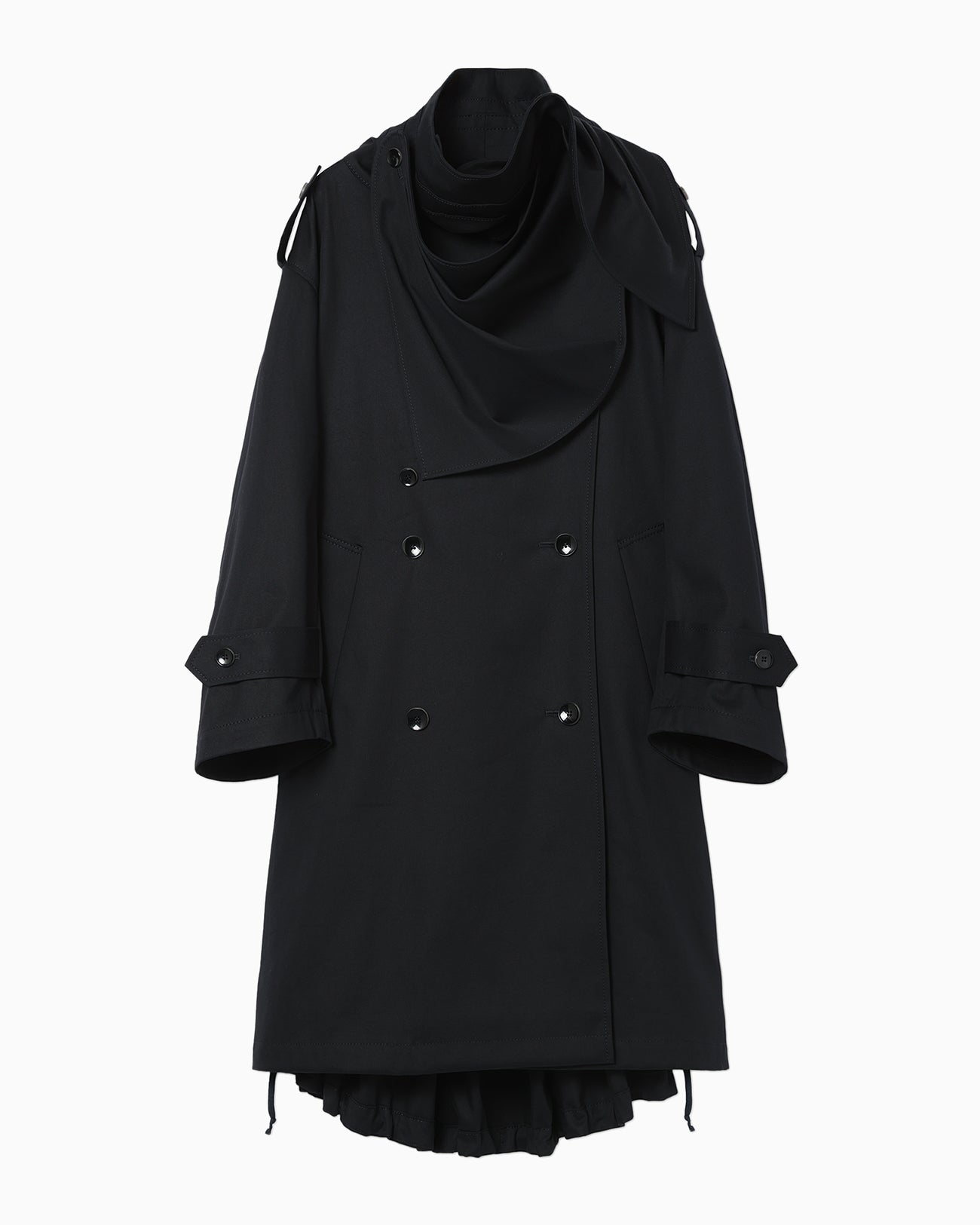 Oversized Organic Cotton Twill Trench Coat - navy