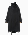 Oversized Organic Cotton Twill Trench Coat - navy