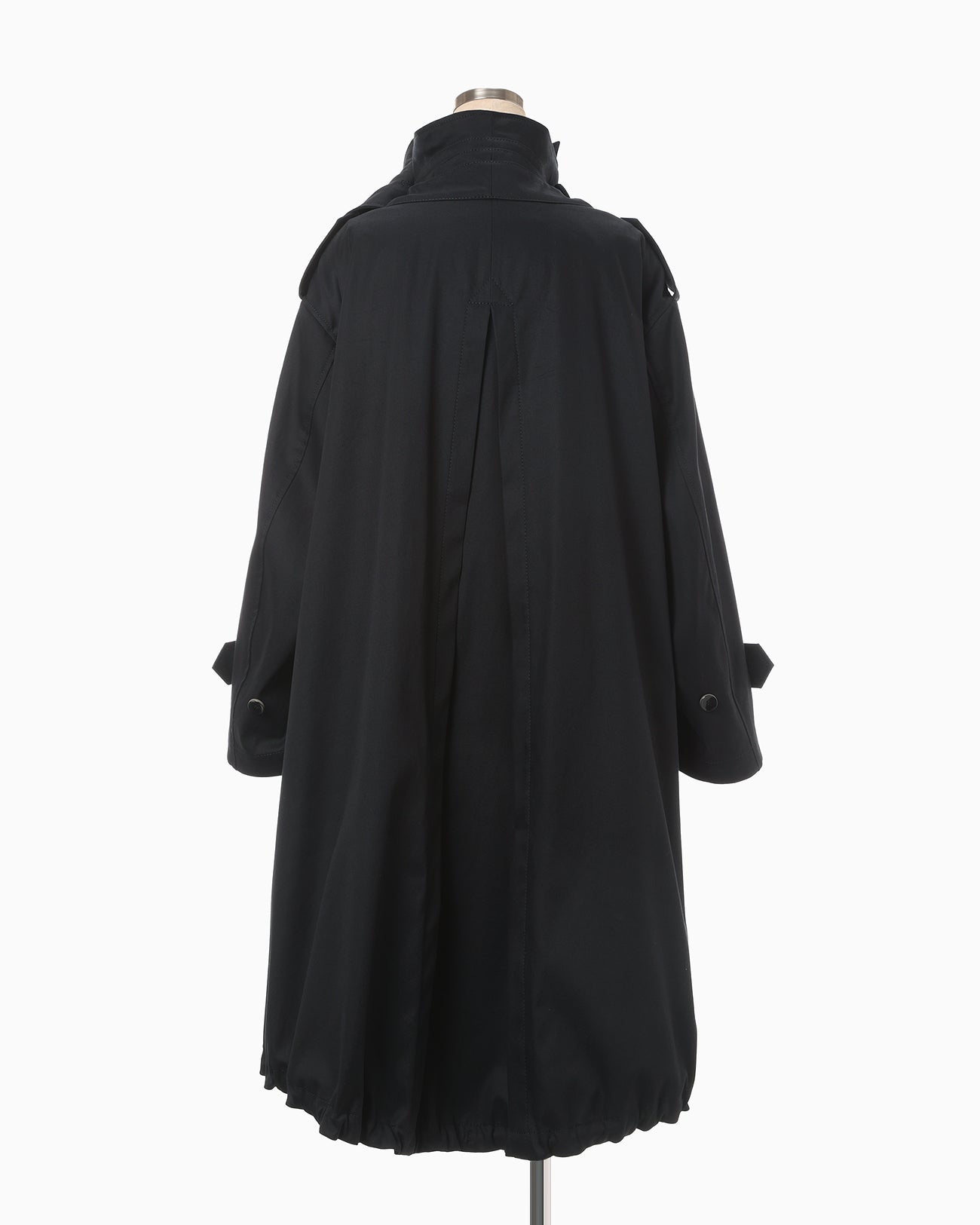 Oversized Organic Cotton Twill Trench Coat - navy