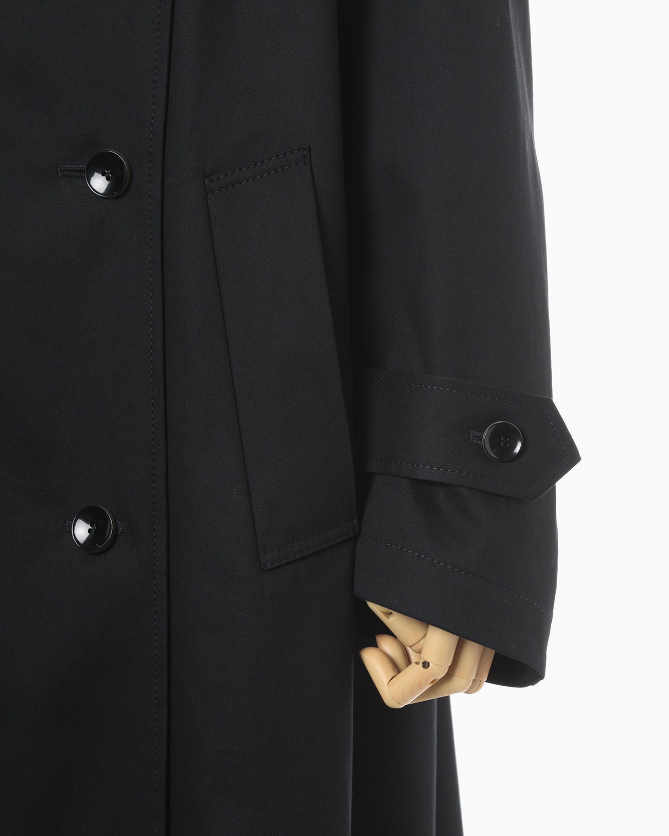 Oversized Organic Cotton Twill Trench Coat - navy