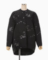 Nature Pattern Jacquard Coat - black