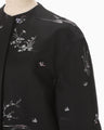 Nature Pattern Jacquard Coat - black