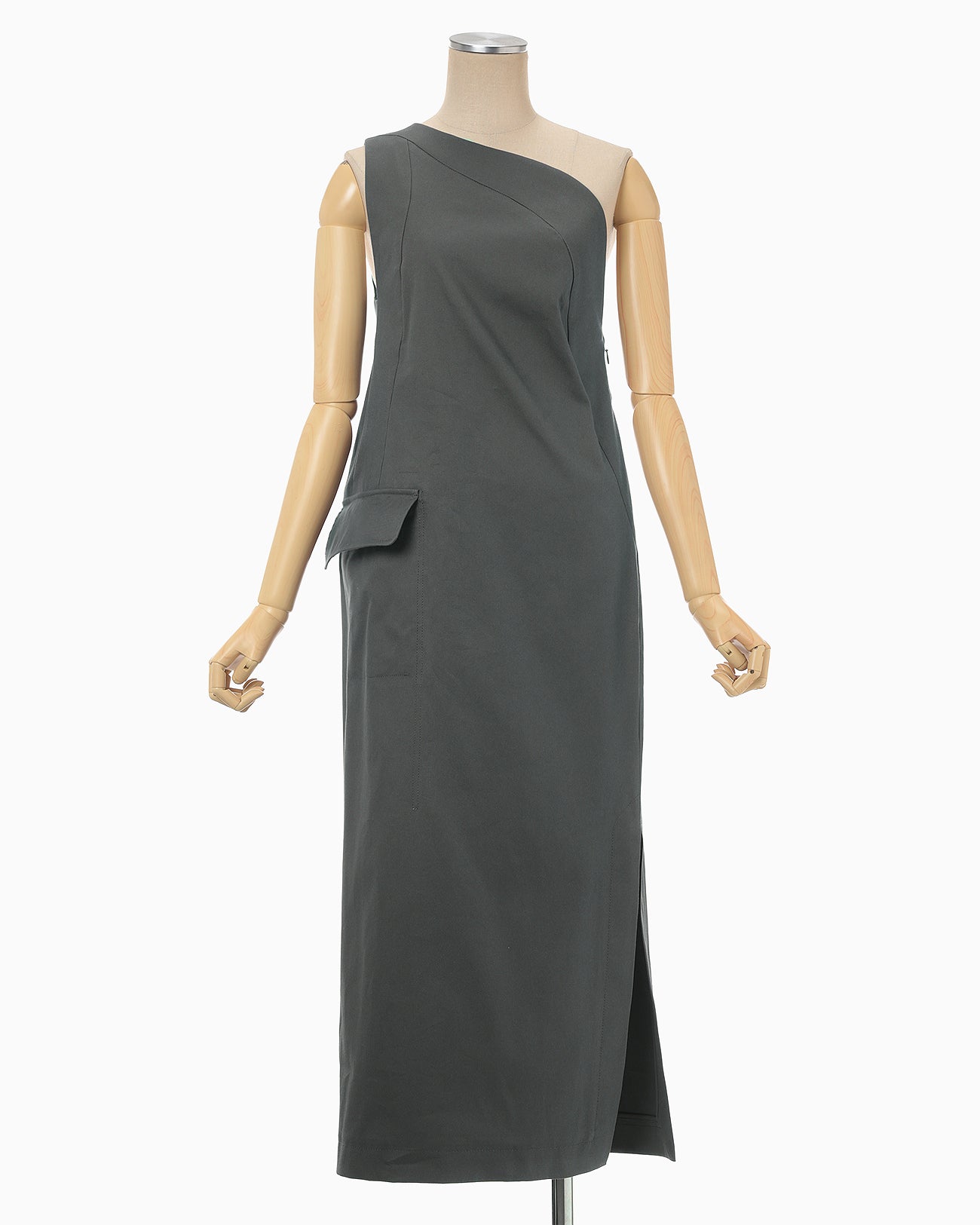 Organic Cotton Twill I-Line Dress - grey