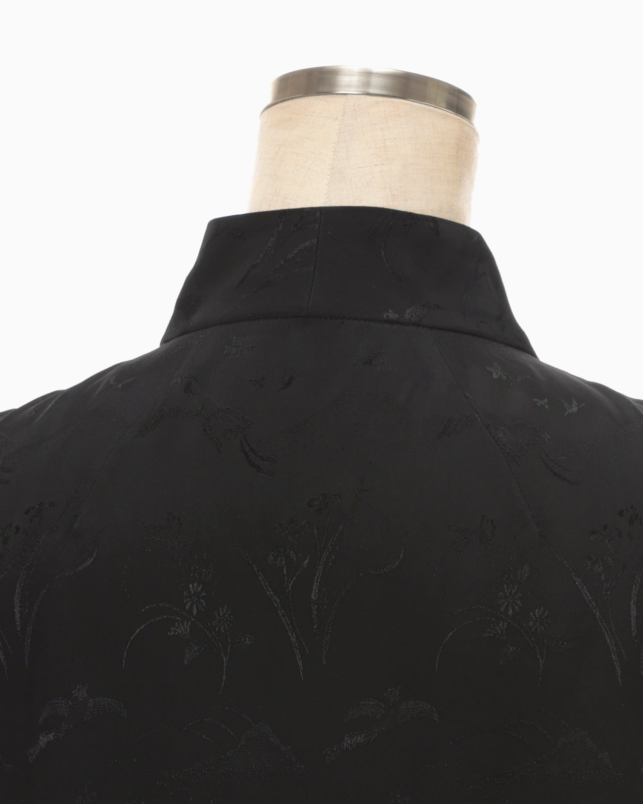 Viscose Rayon Floral Jacquard I-Line Dress - black