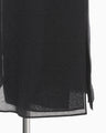 Botanical Motif Sheer Sleeveless Wrap Dress - black