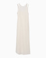 Botanical Motif Sheer Sleeveless Wrap Dress - white