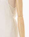 Botanical Motif Sheer Sleeveless Wrap Dress - white