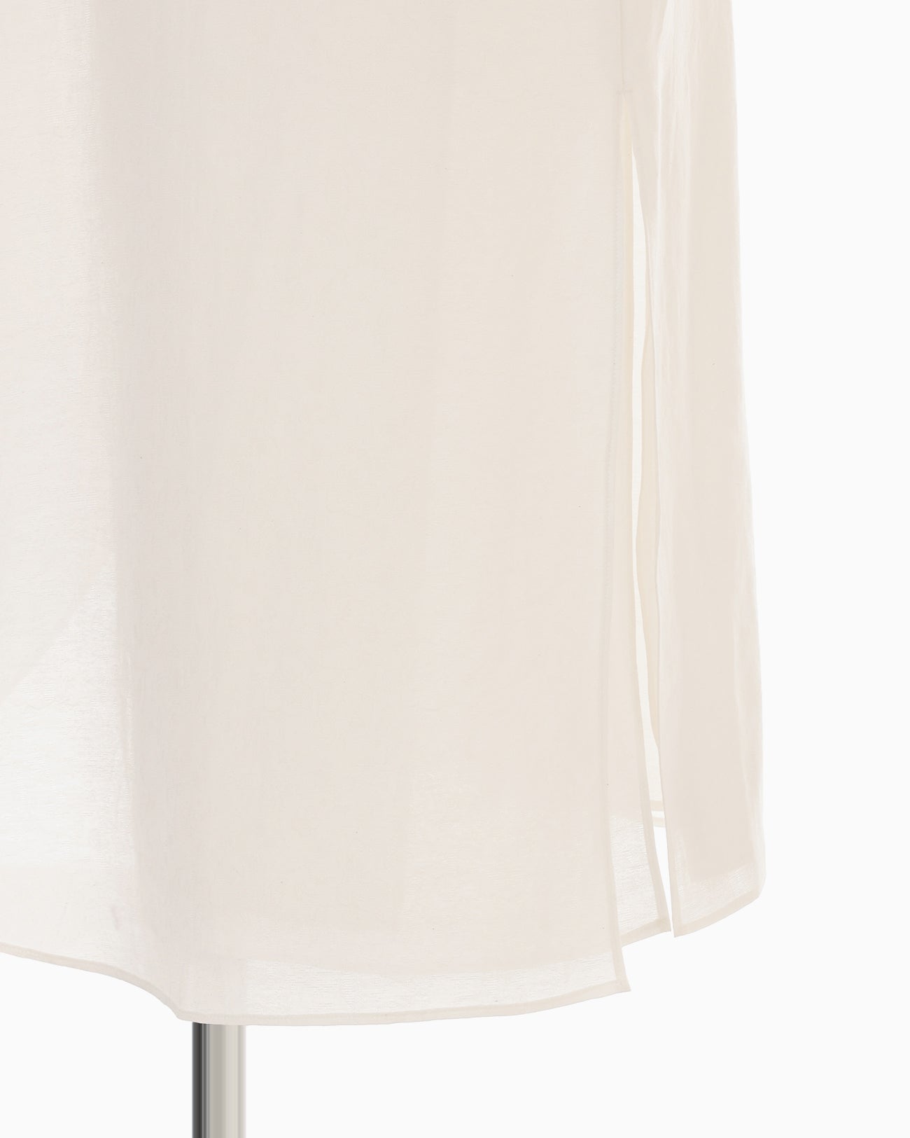 Botanical Motif Sheer Sleeveless Wrap Dress - white