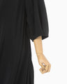 Volume Drape Wide Collar Dress - black