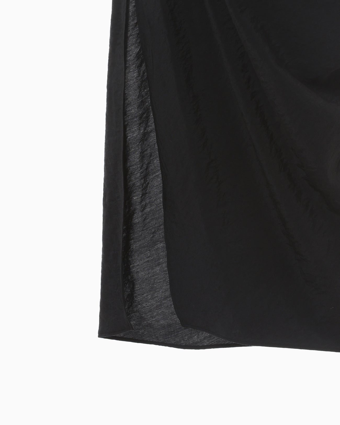 Volume Drape Wide Collar Dress - black