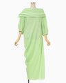 Volume Drape Wide Collar Dress - light green