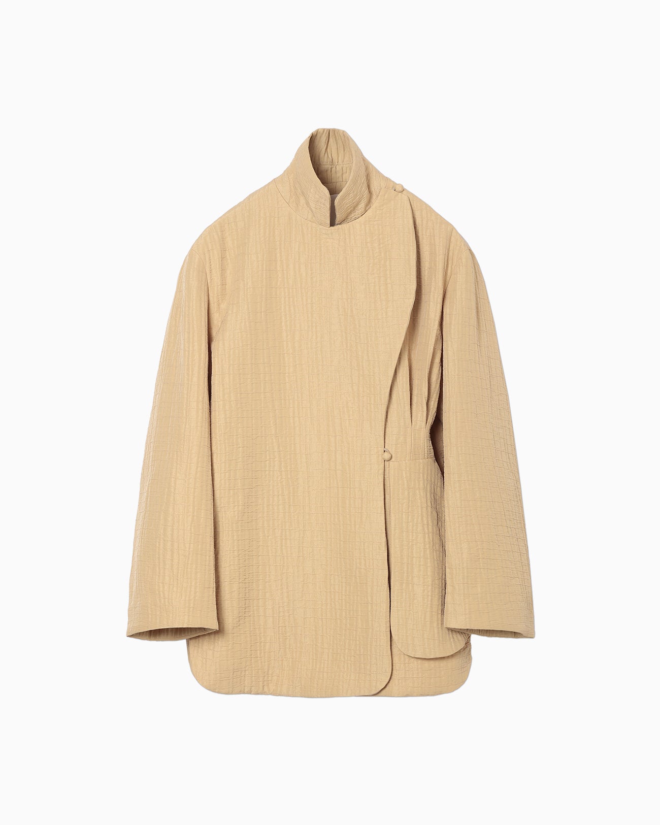 Grain Finish Flap Front Jacket - beige