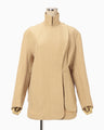 Grain Finish Flap Front Jacket - beige