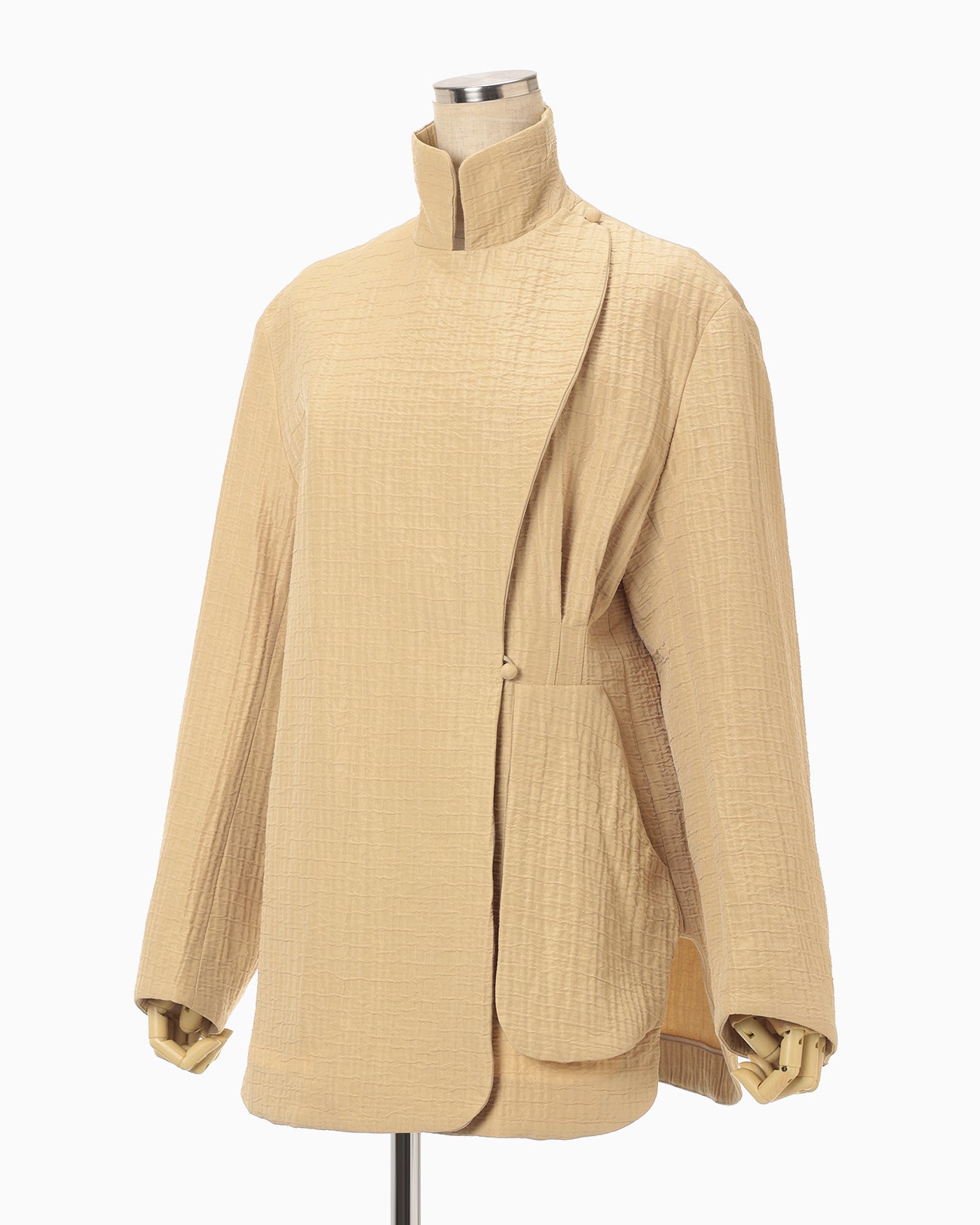 Grain Finish Flap Front Jacket - beige