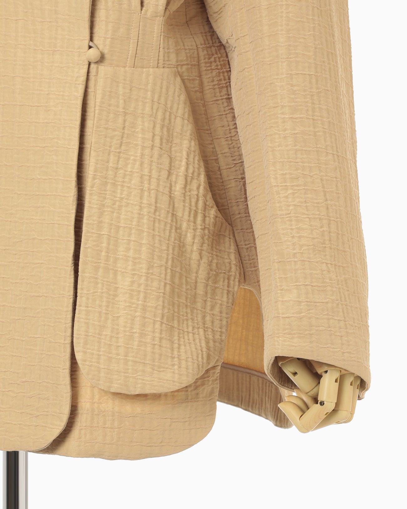 Grain Finish Flap Front Jacket - beige