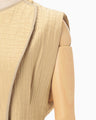 Grain Finish Flap Front Vest - beige