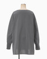 Oversized Cotton Boat Neck Top - grey