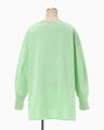 Oversized Cotton Boat Neck Top - light green