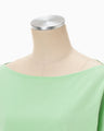 Oversized Cotton Boat Neck Top - light green