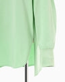 Oversized Cotton Boat Neck Top - light green