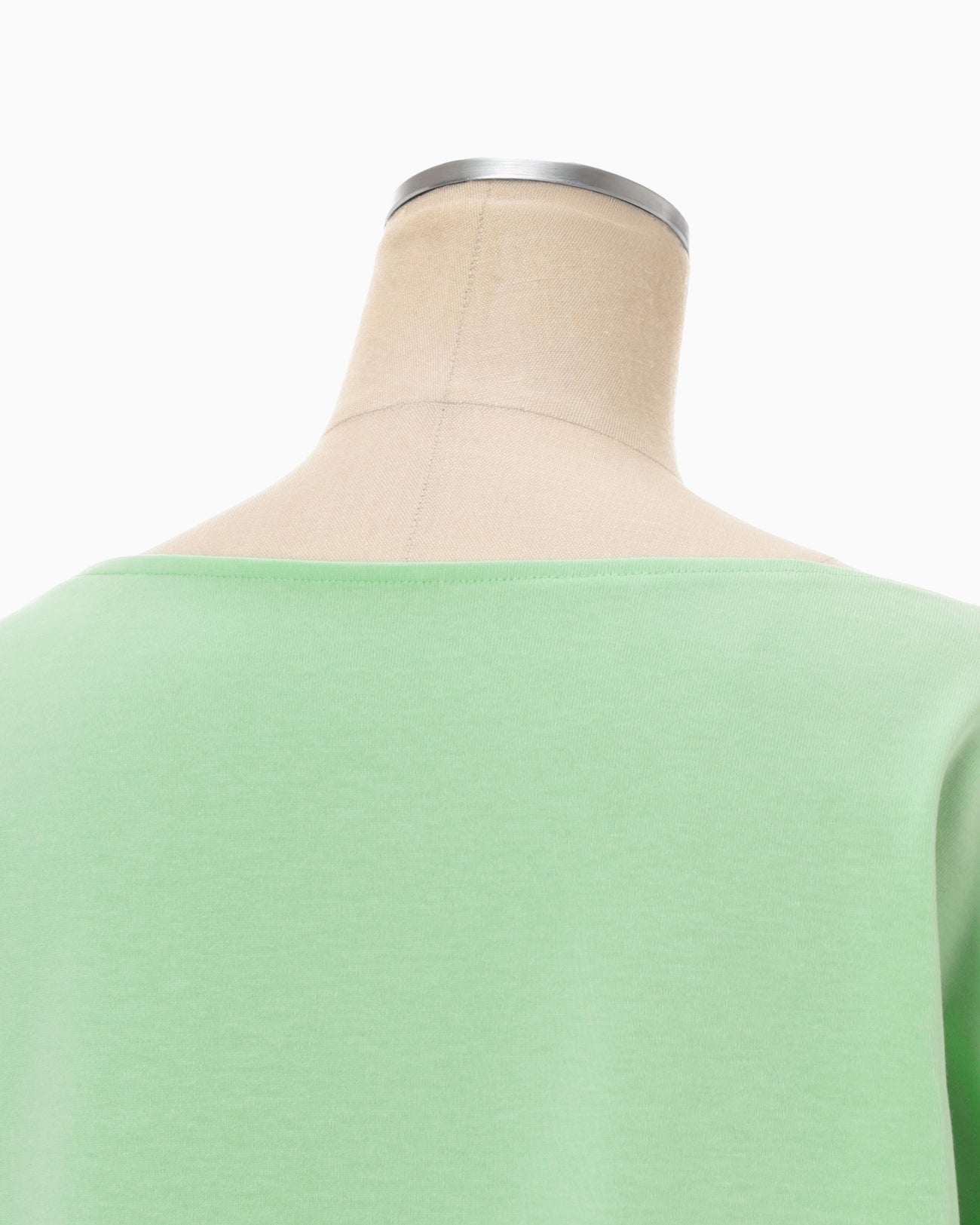 Oversized Cotton Boat Neck Top - light green