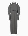 Random Ribbed Organic Cotton 2way Dress - grey