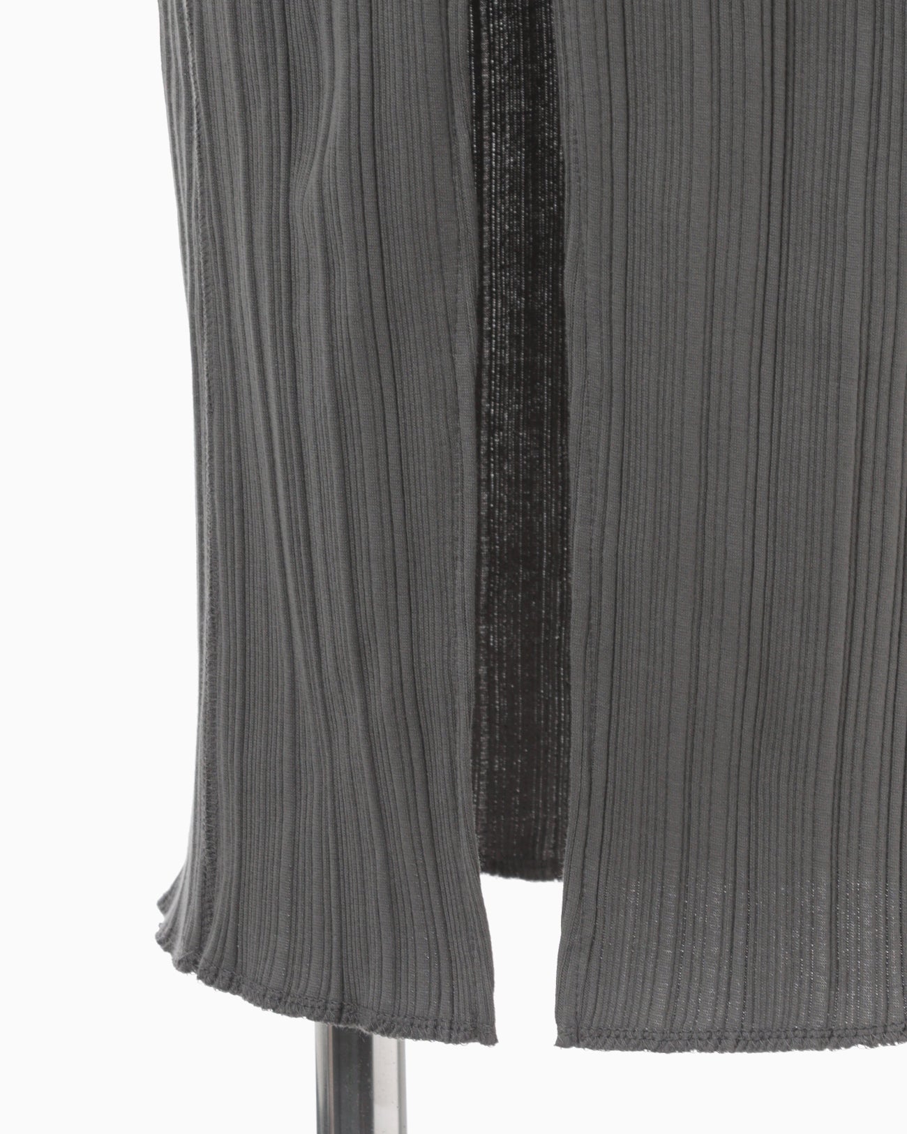 Random Ribbed Organic Cotton 2way Dress - grey