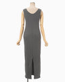 Random Ribbed Organic Cotton 2way Dress - grey