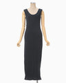 Random Ribbed Organic Cotton 2way Dress - navy