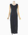 Random Ribbed Organic Cotton 2way Dress - navy