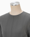 Random Ribbed Organic Cotton Long Sleeve Top - grey