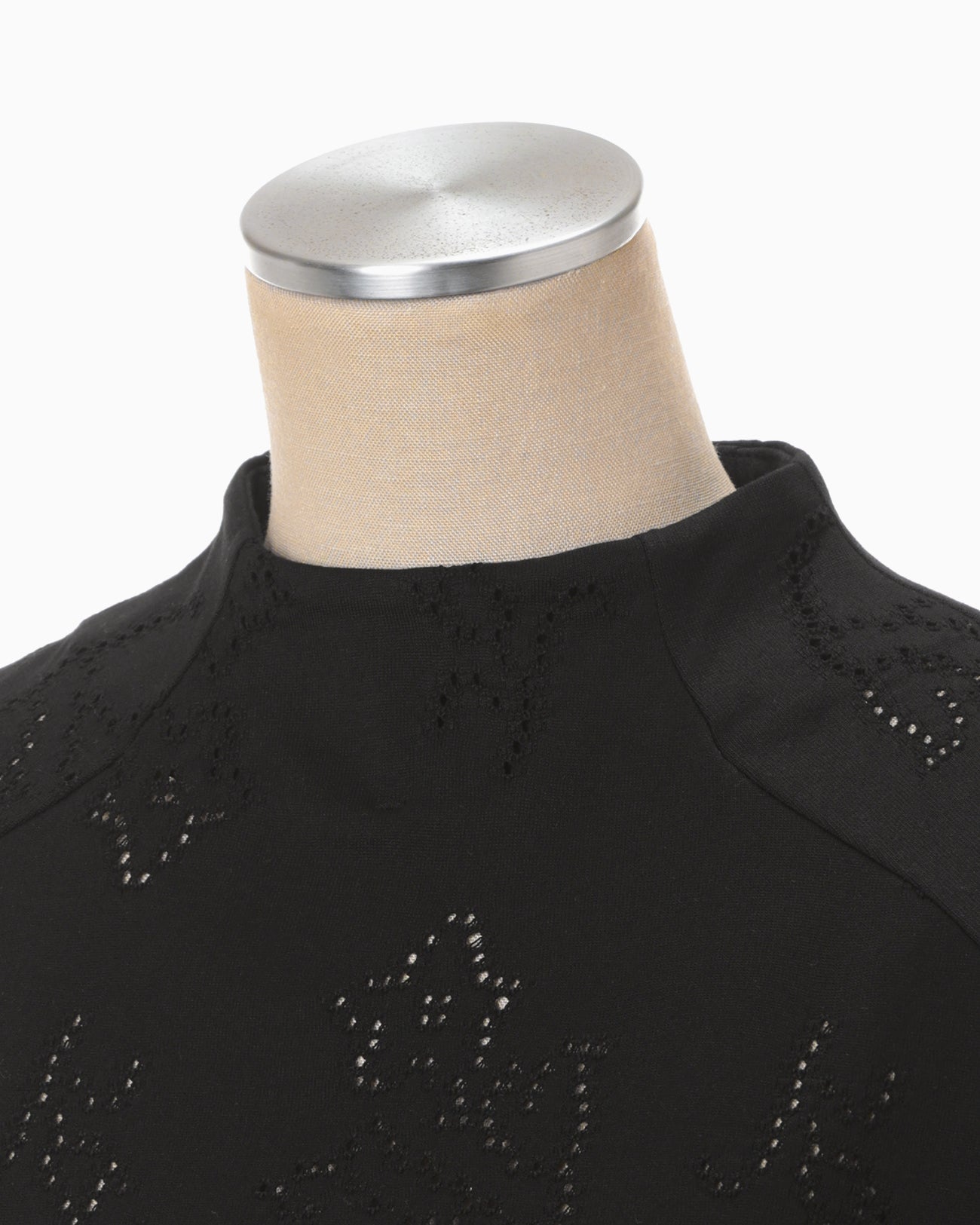 Eyelet Jersey Jacquard Top - black