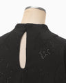 Eyelet Jersey Jacquard Top - black