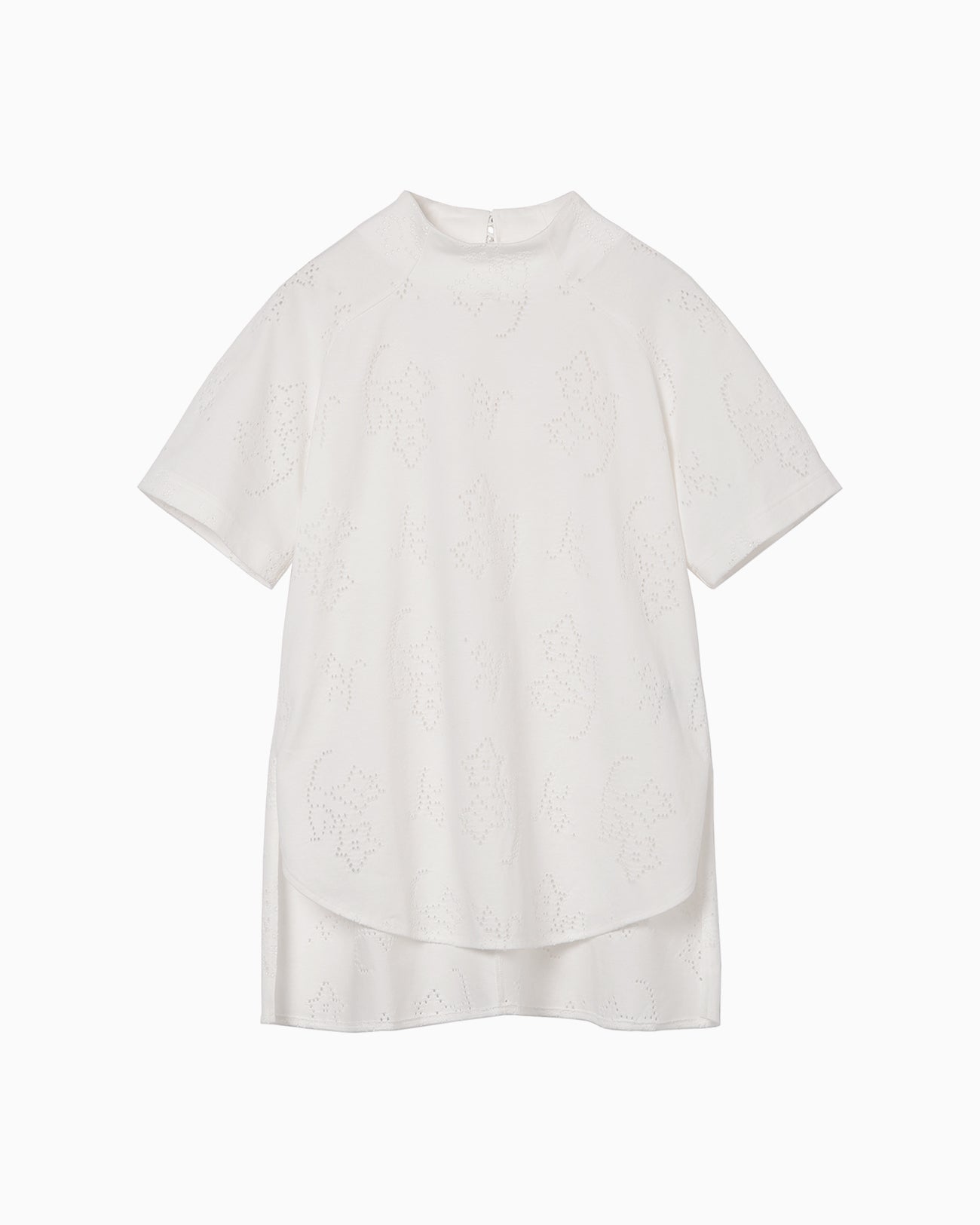 Eyelet Jersey Jacquard Top - white