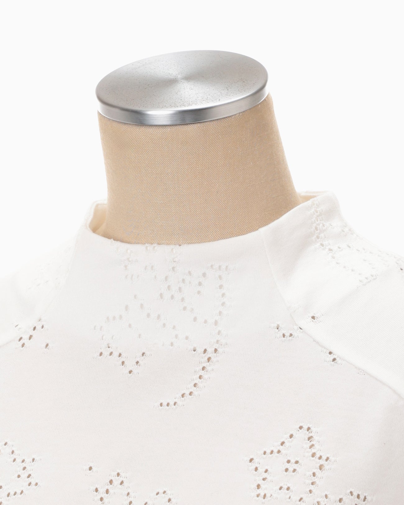 Eyelet Jersey Jacquard Top - white