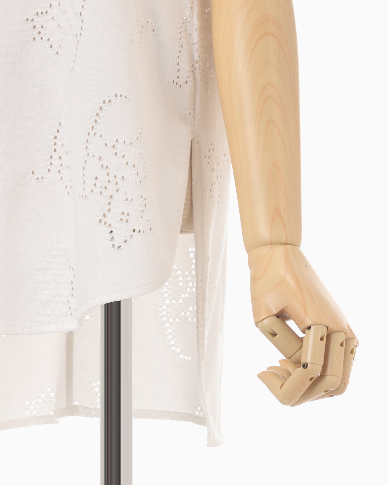 Eyelet Jersey Jacquard Top - white