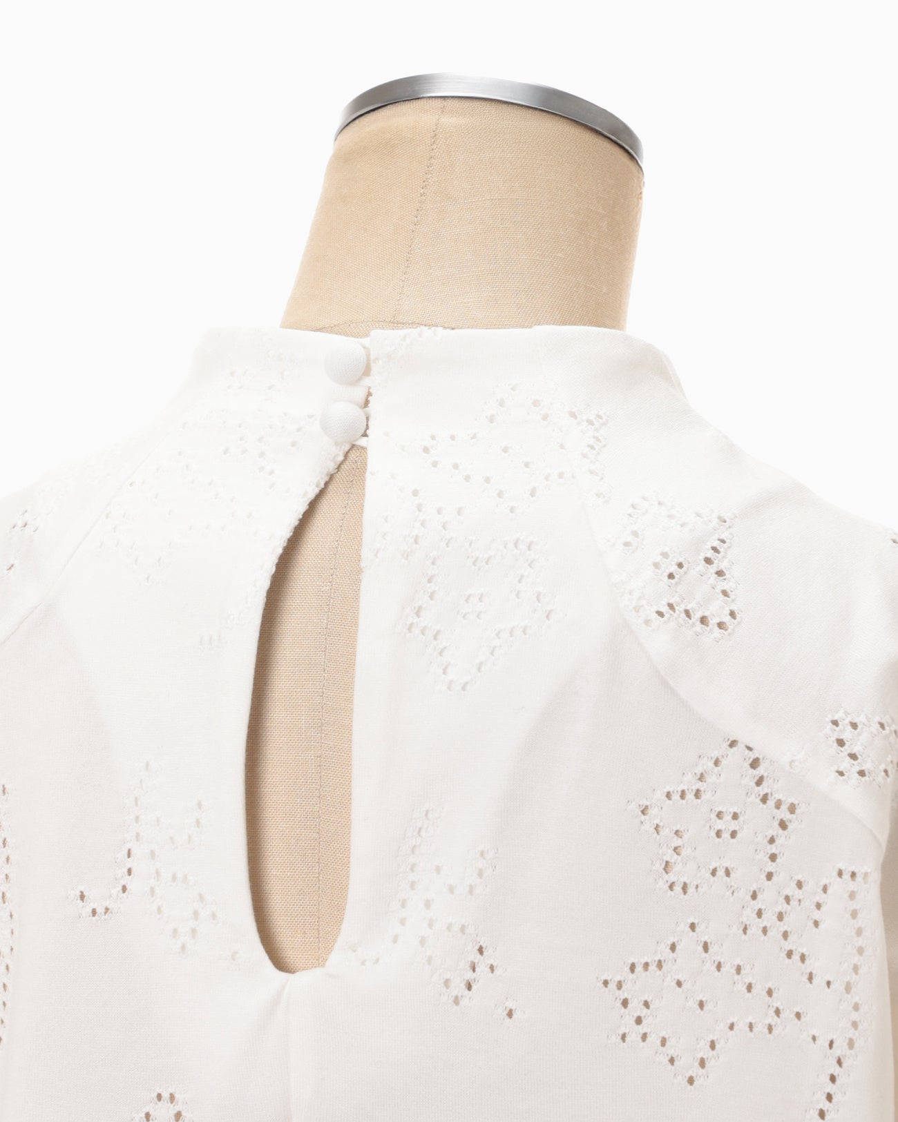 Eyelet Jersey Jacquard Top - white