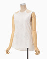 Eyelet Jersey Jacquard Sleeveless Top - white