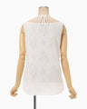 Eyelet Jersey Jacquard Sleeveless Top - white