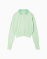 Detachable Embroidery Collar Knitted Cardigan - light green