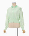 Detachable Embroidery Collar Knitted Cardigan - light green