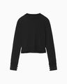 Detachable Embroidery Cuff Knitted Top - black