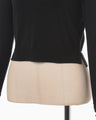 Detachable Embroidery Cuff Knitted Top - black