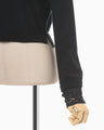 Detachable Embroidery Cuff Knitted Top - black