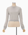 Detachable Embroidery Cuff Knitted Top - grey