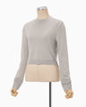 Detachable Embroidery Cuff Knitted Top - grey