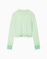 Detachable Embroidery Cuff Knitted Top - light green