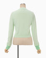 Detachable Embroidery Cuff Knitted Top - light green