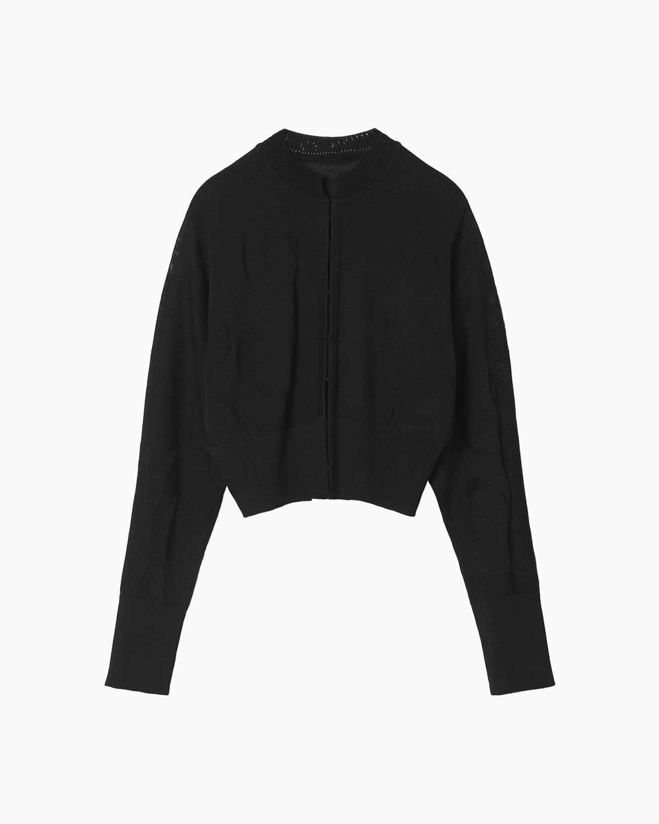 Woman Figure Knitted Cardigan - black