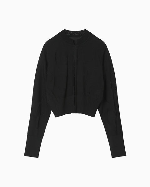 Woman Figure Knitted Cardigan - black